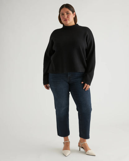 Eco-Knit Milano Stitch Mock Neck Pullover - XS / Warm Taupe