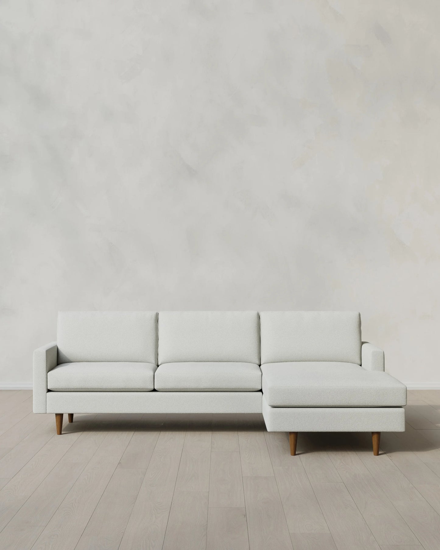 Atlas Midcentury Chaise Sectional in Performance Basketweave - 106" Right Arm / Navy