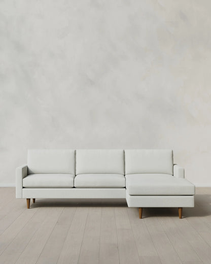 Atlas Midcentury Chaise Sectional in Performance Basketweave - 106" Right Arm / Navy