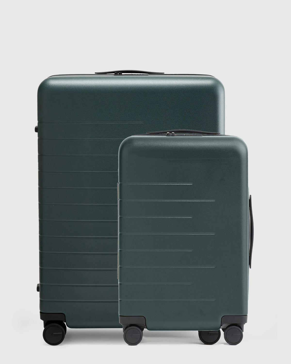 Expandable Small Carry-On & Large Check-In Suitcase Set - One Size / Dark Green