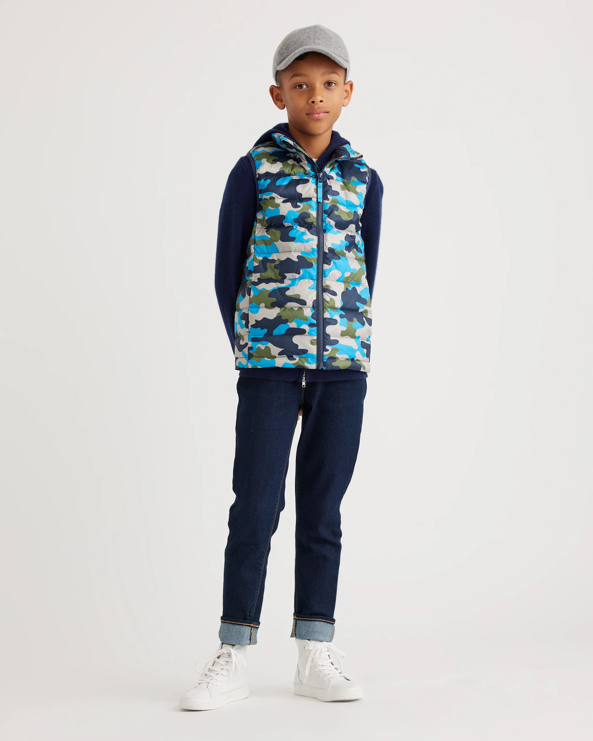 Lightweight Down Puffer Vest - 6 / Blue Camo