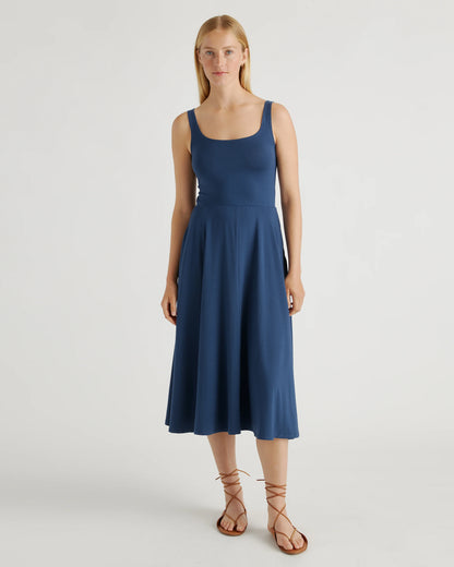 Tencel Jersey Fit & Flare Dress - XS / Dark Olive
