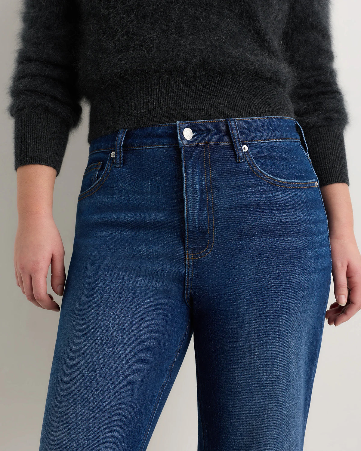 Curvy Bella Stretch Relaxed Straight Jeans - 24 / Charcoal Black
