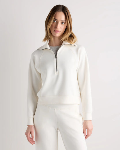 CloudComfort Half Zip Sweatshirt - XS / Pebble Beige