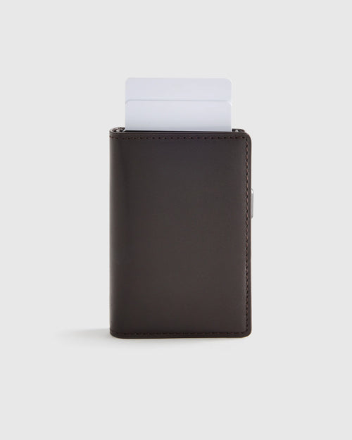 Italian Leather RFID Card Holder - One Size / Hickory