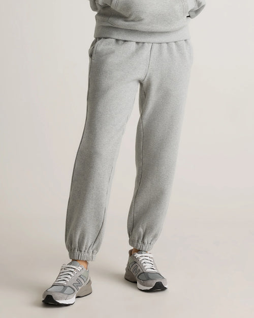 Organic Heavyweight Fleece Boyfriend Sweatpants - XS / Heather Grey