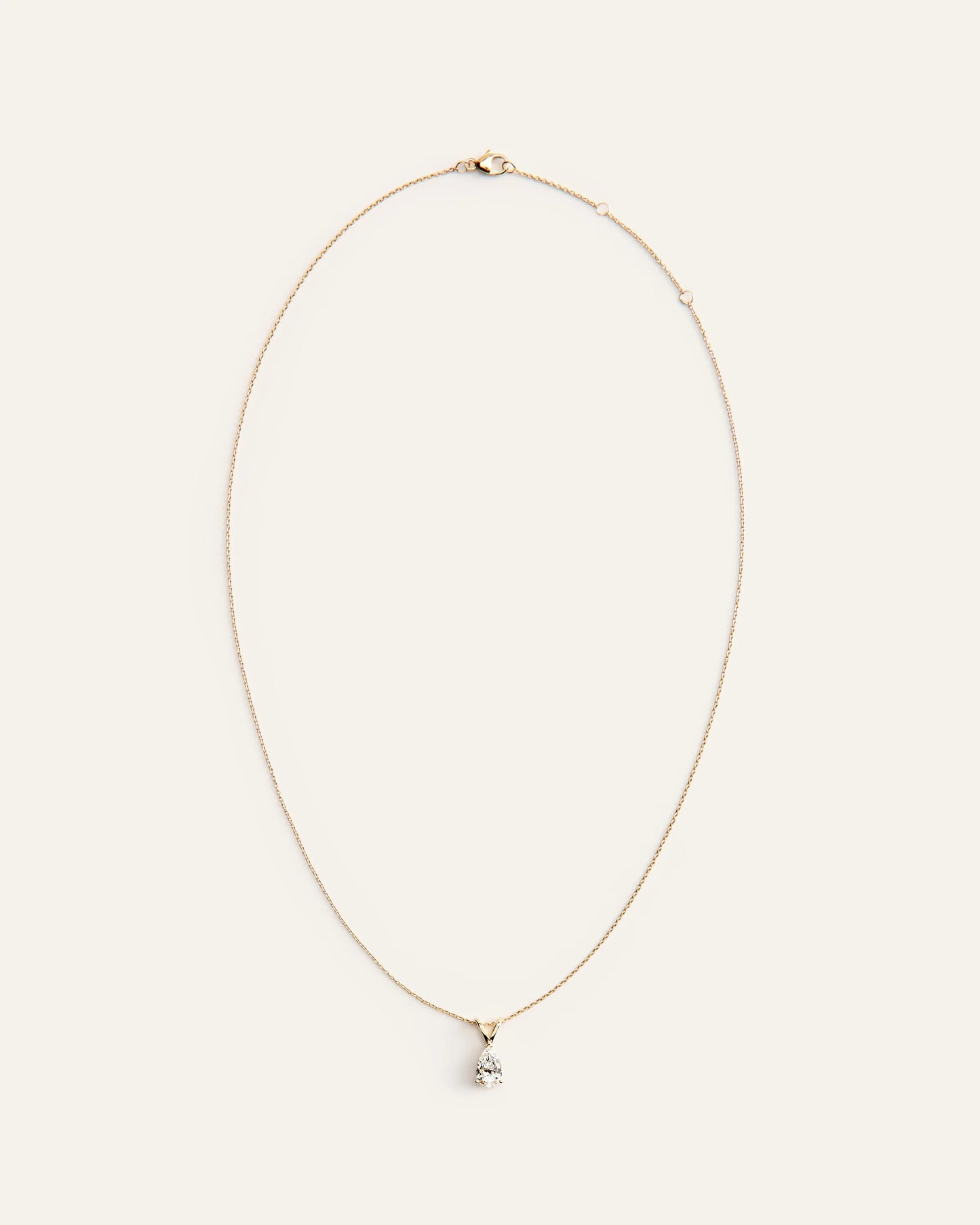 14K Gold Lab Grown Diamond Pear Solitaire Necklace - 1ctw - One Size / Yellow Gold