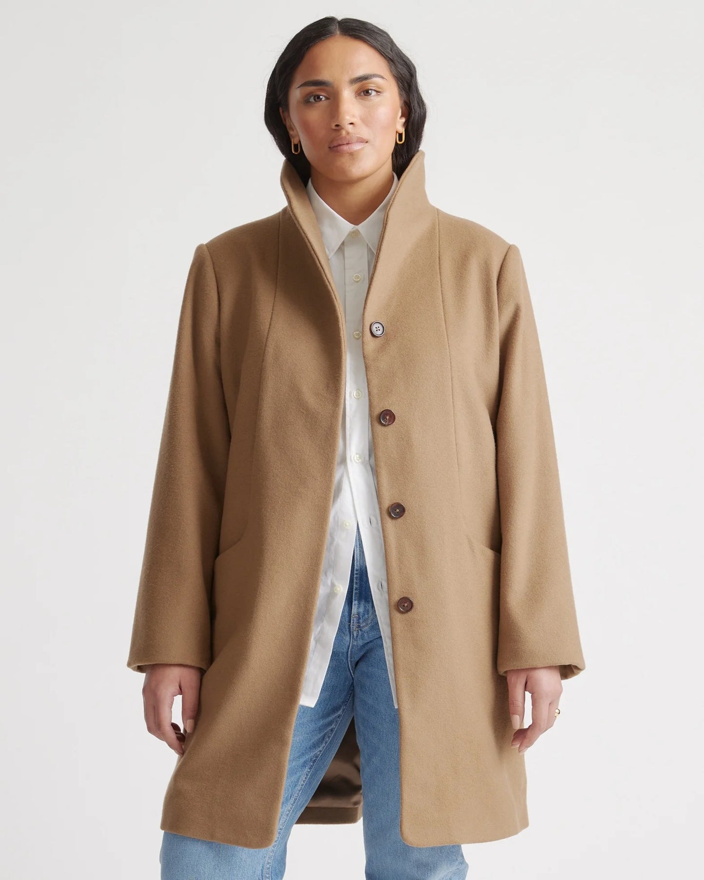 Italian Wool Cocoon Coat - XS / Black