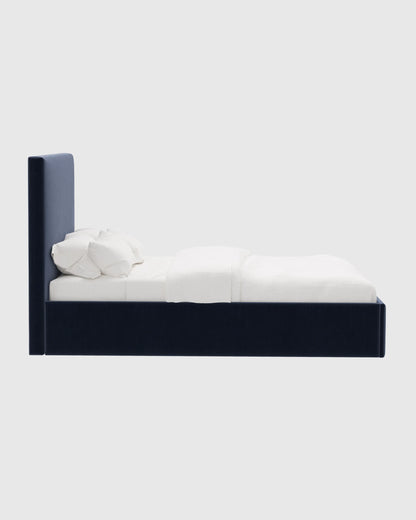 Square Bed in Performance Velvet - Full / Butterscotch