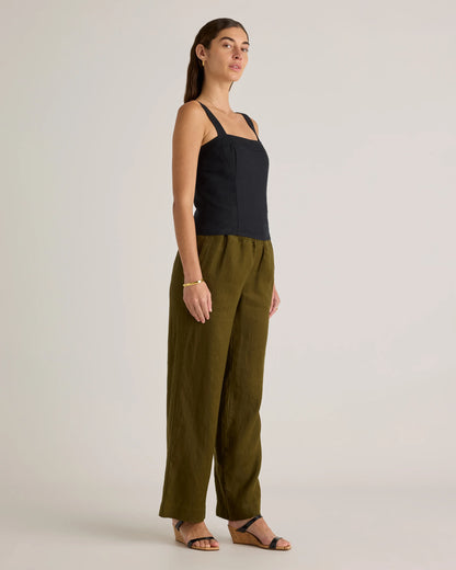 100% European Linen Fitted Tank - XS / Moonstone Blue