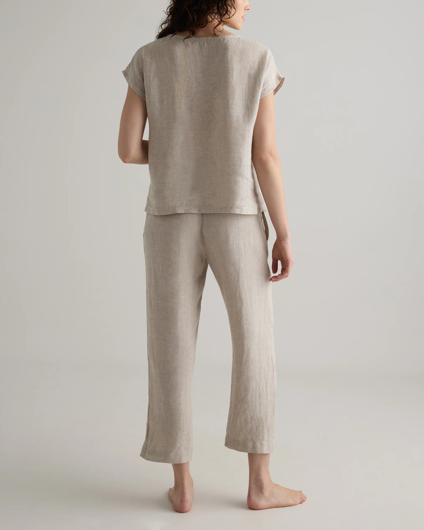 100% European Linen Pajama Set - XS / French Blue