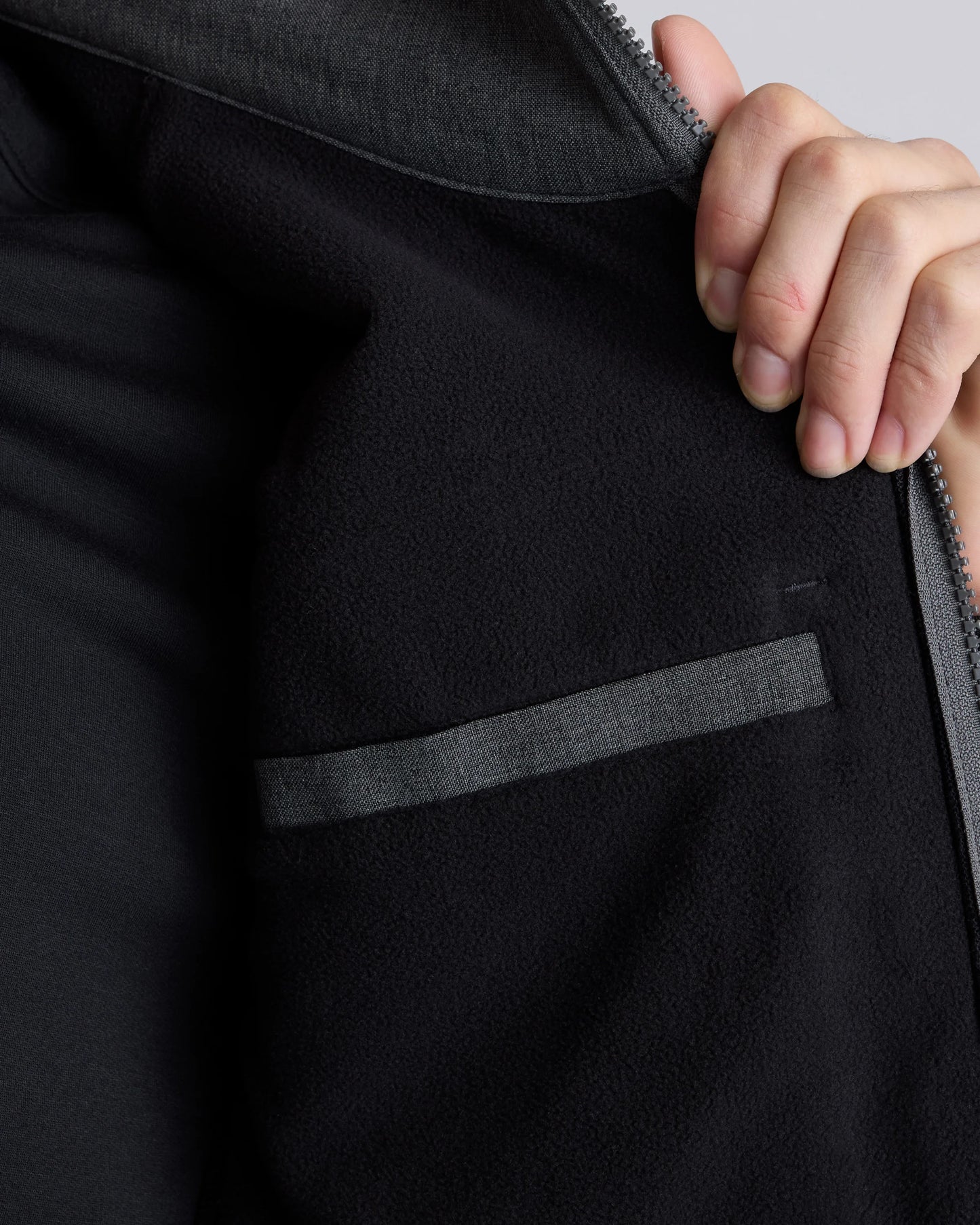 Softshell Fleece-Lined Full-Zip Vest - S / Heather Deep Navy