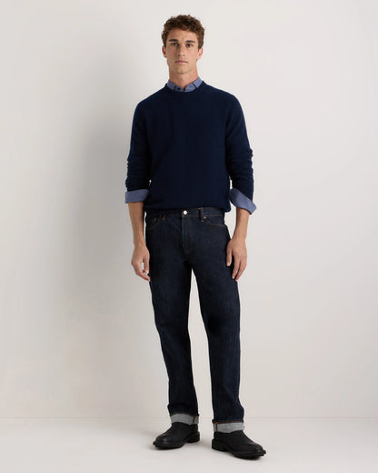 Mongolian Cashmere Waffle Sweatshirt - S / Faded Denim