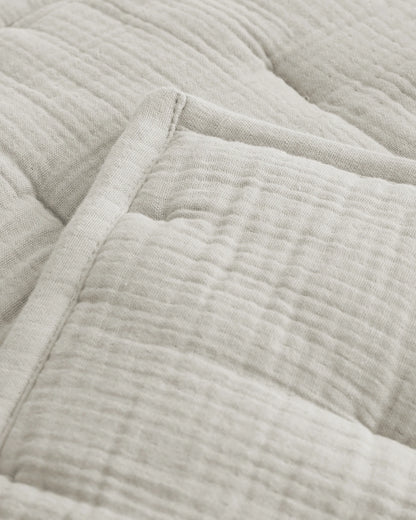 Organic Cotton Gauze Toddler Quilt - One Size / White