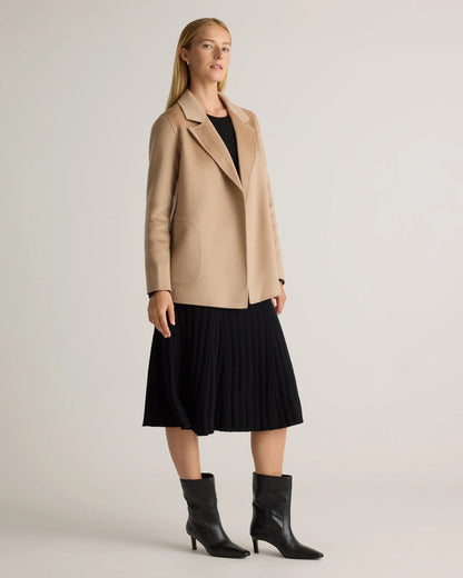 100% Mongolian Cashmere Double-Faced Open Blazer - XS / Camel