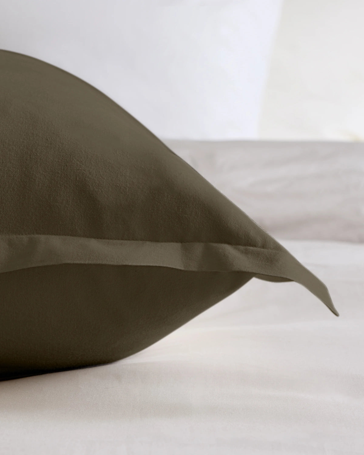 Organic Brushed Cotton Euro Sham - Euro / Dusty Olive