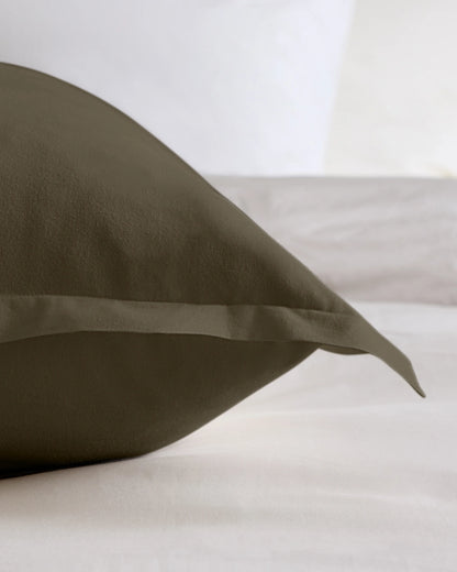 Organic Brushed Cotton Euro Sham - Euro / Dusty Olive