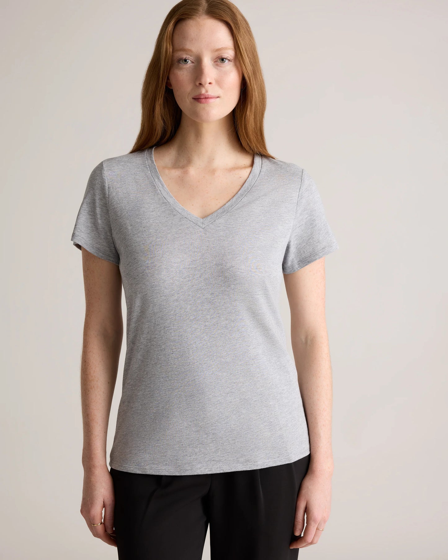Cotton Modal V-Neck Tee - XS / Navy