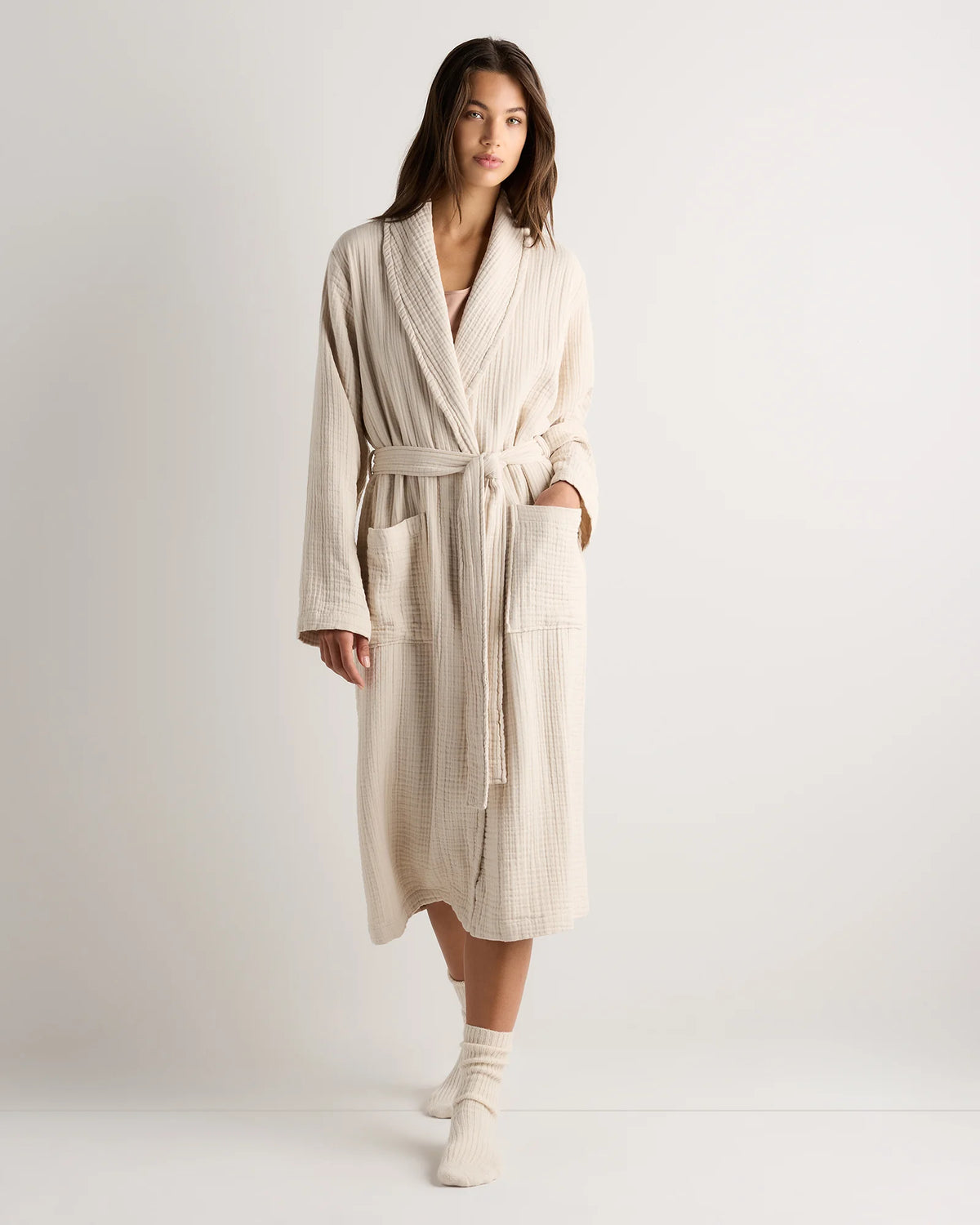 Soft Layered Turkish Cotton Robe - XS / White