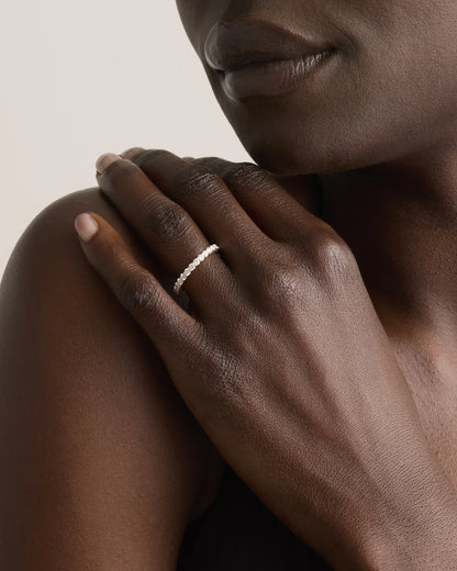 Lab Grown Diamond Round Eternity Band - 4 / Yellow Gold