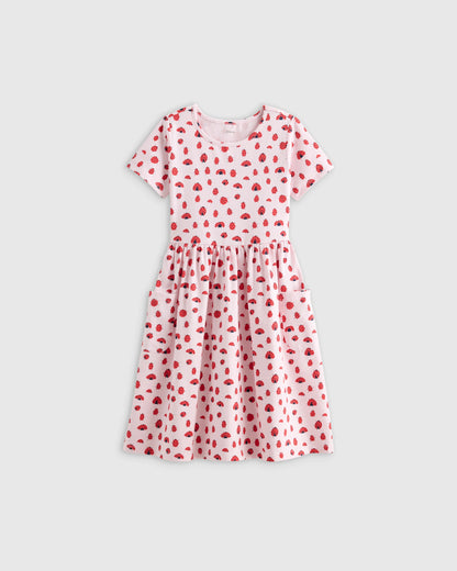 Organic Cotton Fit and Flare Pocket Dress - 2T / Critter Floral