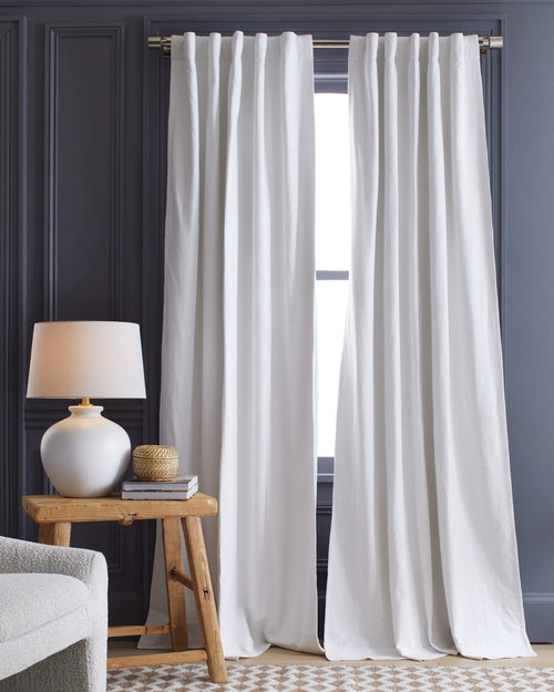 Cotton Slub Room Darkening Curtain - Single Panel - 48x84 / White