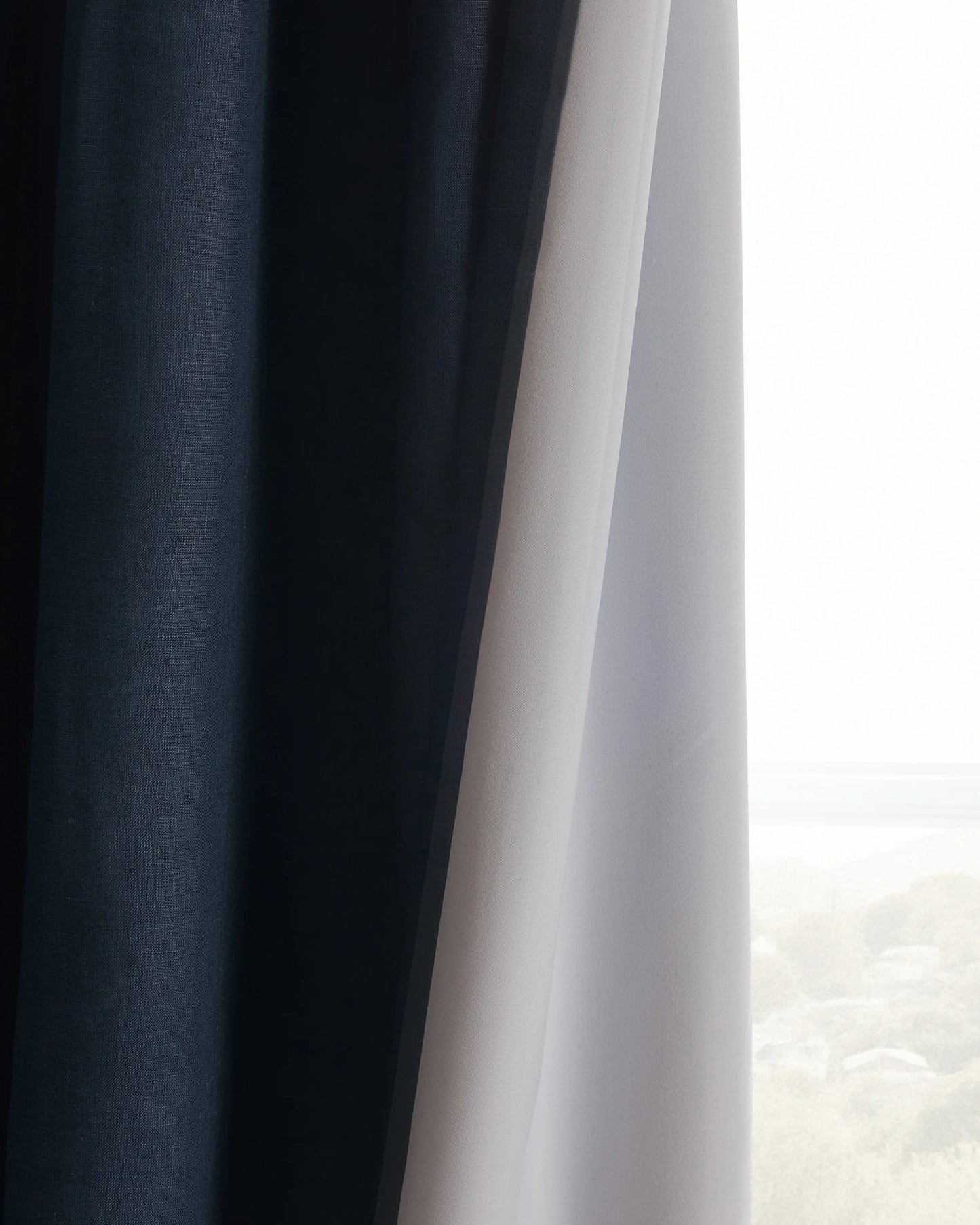 European Linen True Blackout Curtain - Single Panel - 48x84 / White