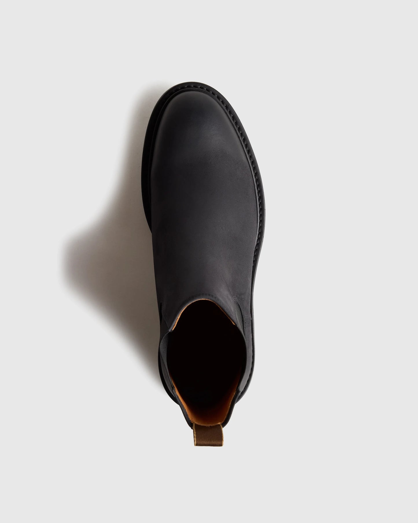 Rugged Leather Lug Sole Chelsea Boot - 7 / Firewood