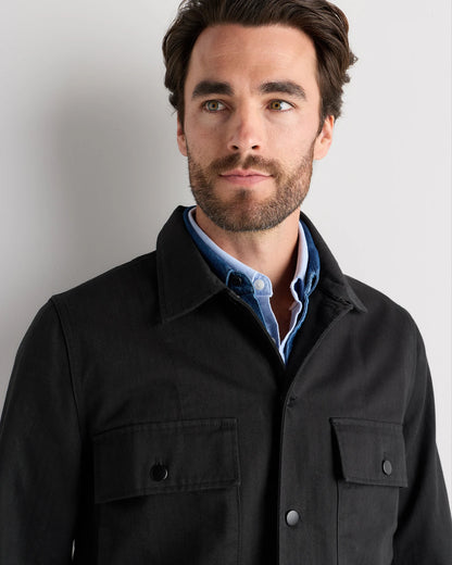 100% Organic Herringbone Twill Shirt Jacket - S / Military Olive