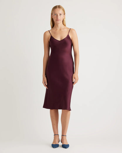 100% Washable Silk Slip Dress - XS / Black