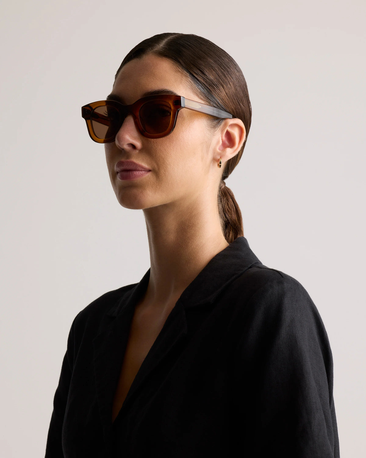 Aspen Polarized Acetate Sunglasses - One Size / Clear Spice with Brown lens