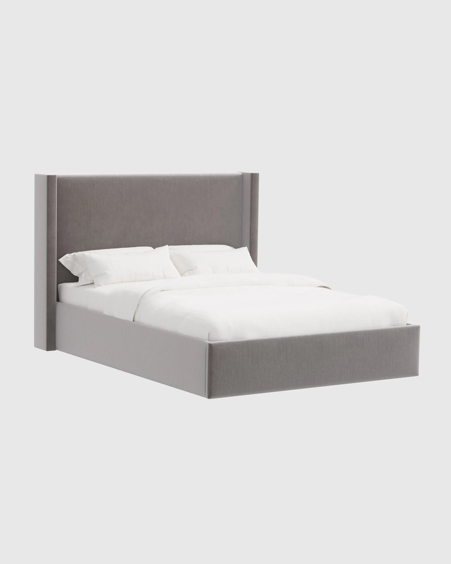 Wingback Bed in Performance Velvet - Full / Walnut