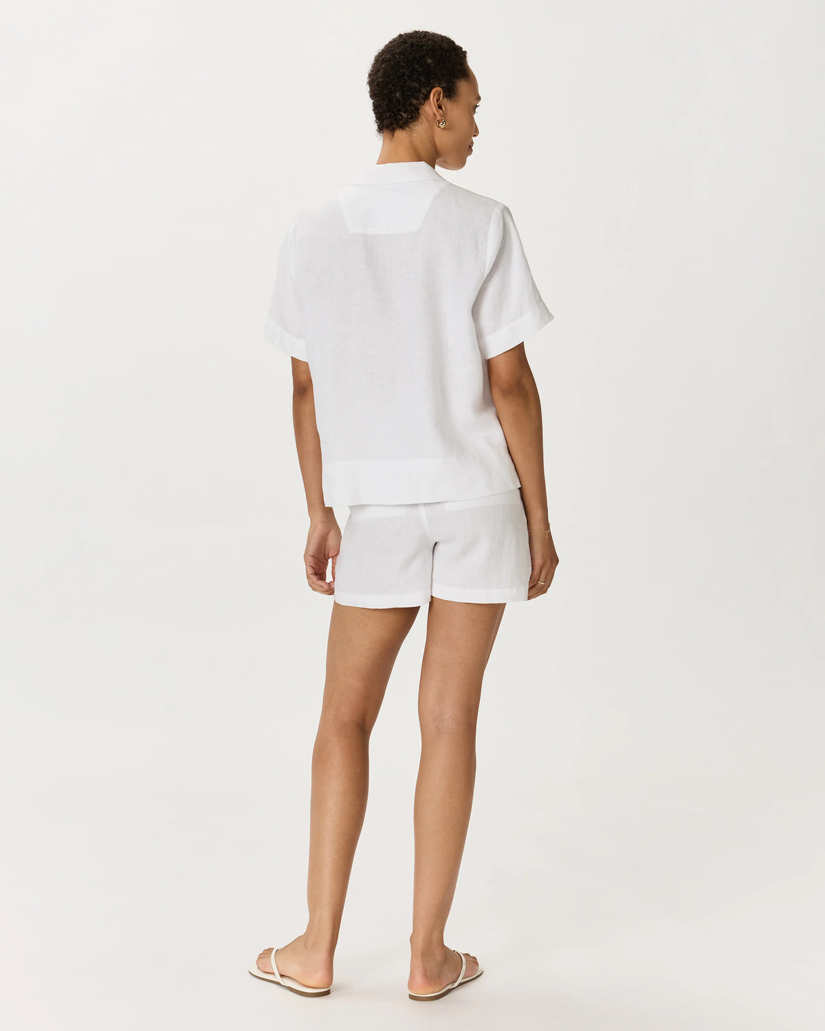 100% European Linen Shorts - XS / Taupe Brown Gingham
