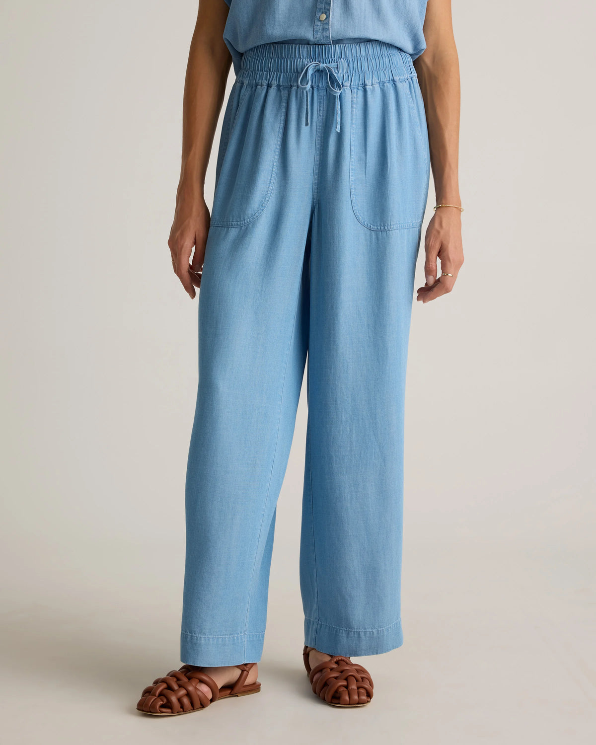 Pull-On Tencel Chambray Pants - XS / Medium Indigo