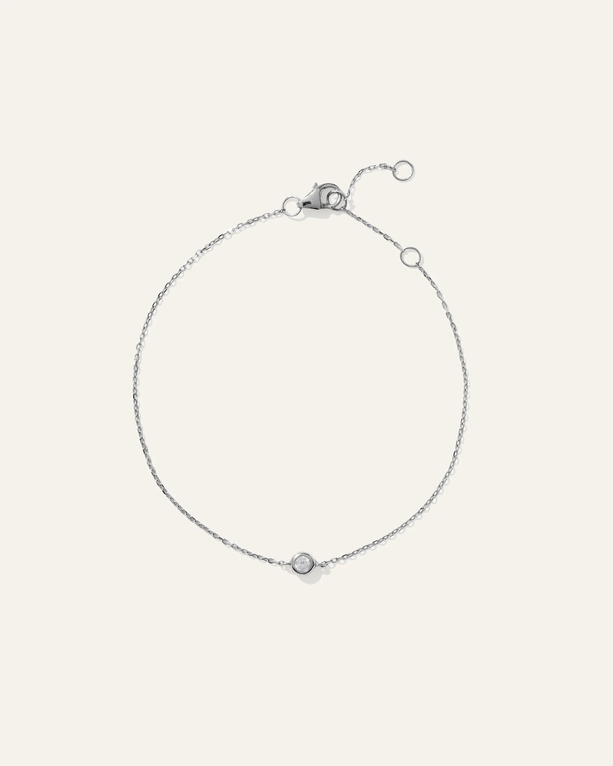 14K Gold Diamond Solitaire Bezel Bracelet - One Size / Yellow Gold