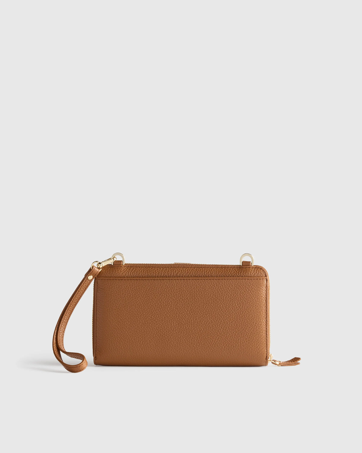 Italian Leather Phone Wallet Crossbody - One Size / Cognac