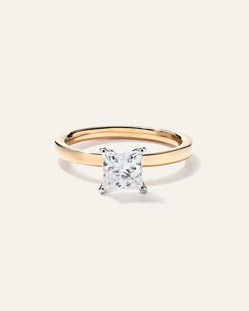 Lab Grown Diamond Princess Comfort Fit Engagement Ring - 1ct - 4 / Yellow Gold