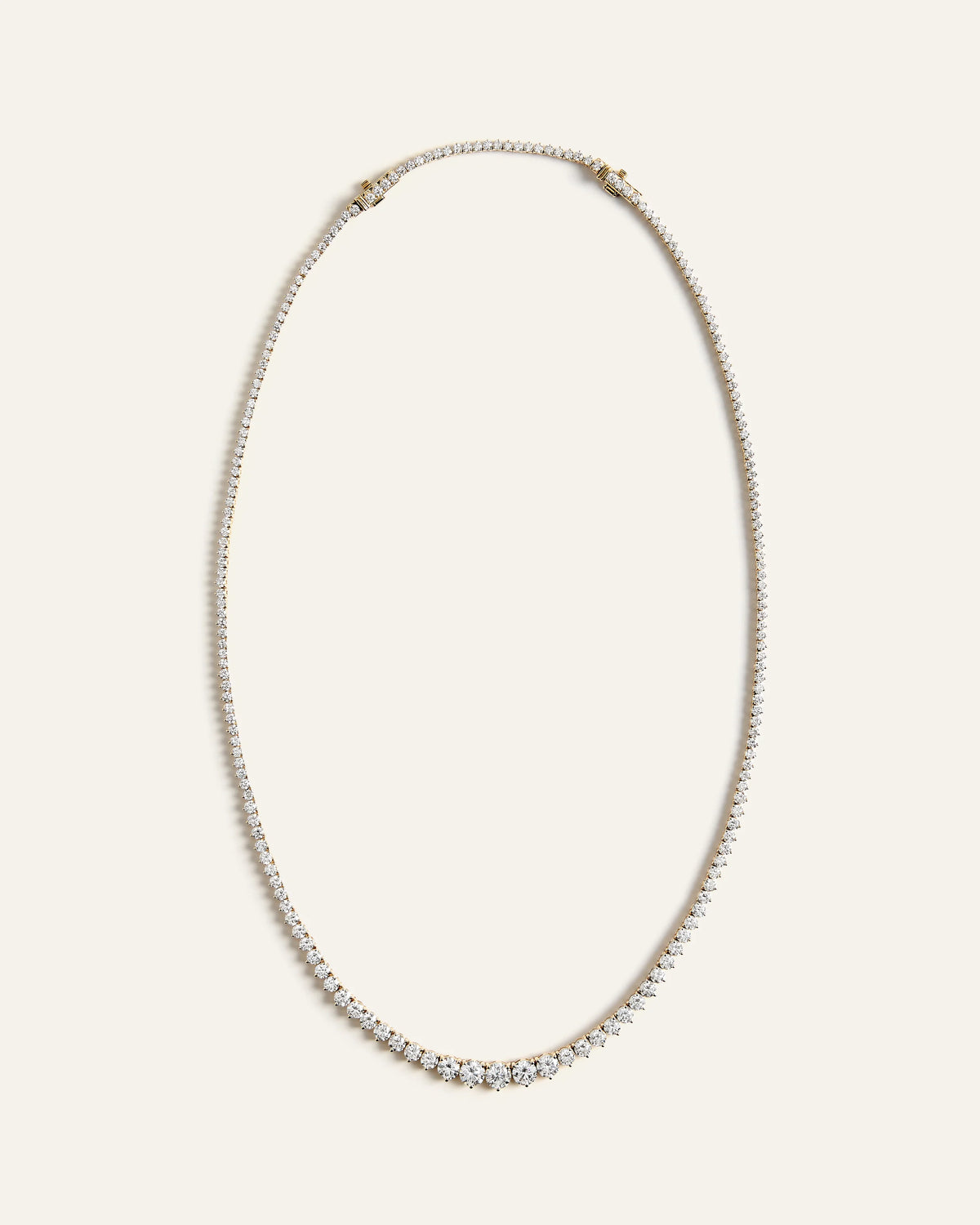 14K Gold Lab Grown Diamond Graduated Tennis Necklace - 10ctw - One Size / Yellow Gold