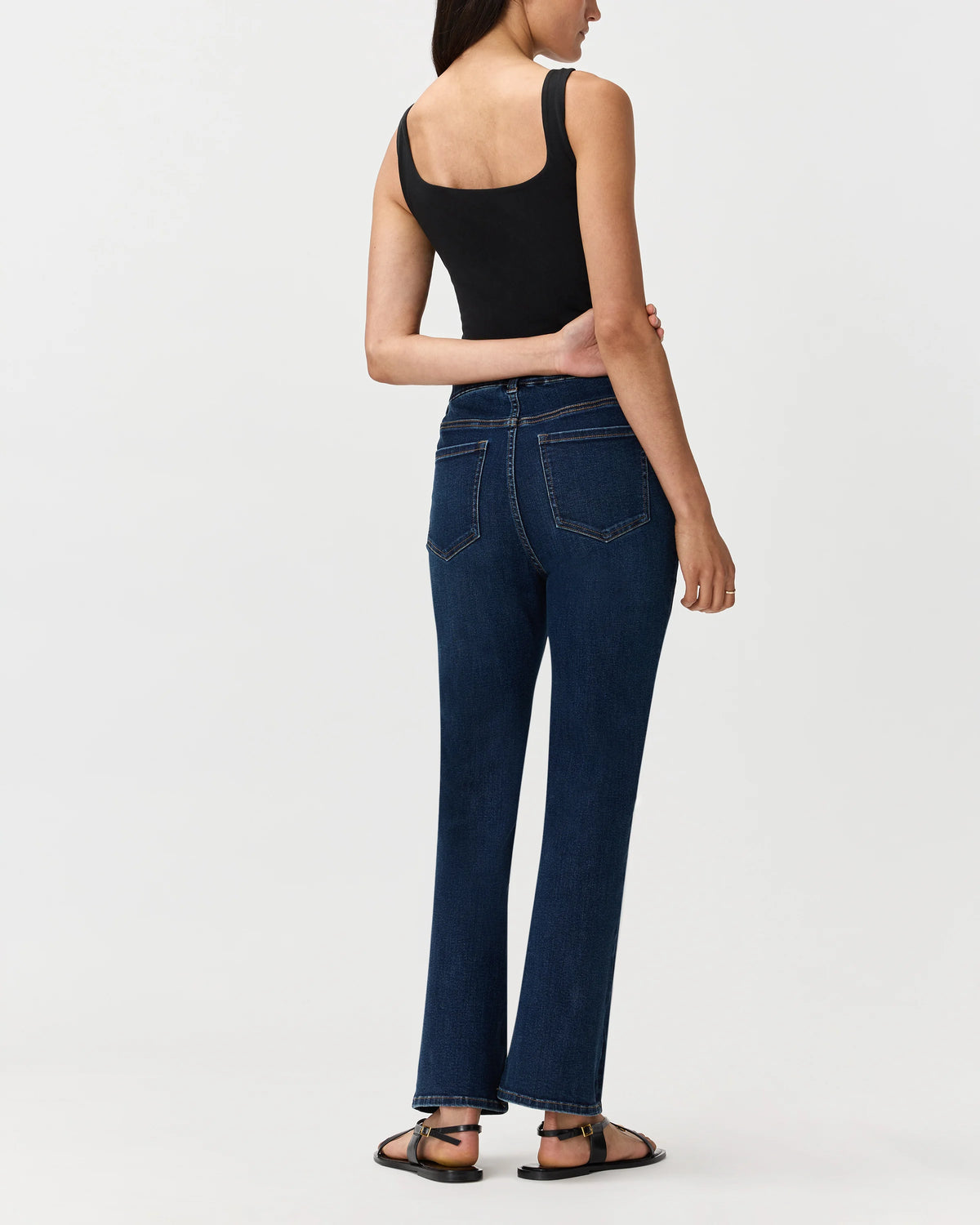 Nina Stretch Pull-On Kick Flare Jeans - XS / Raven Black