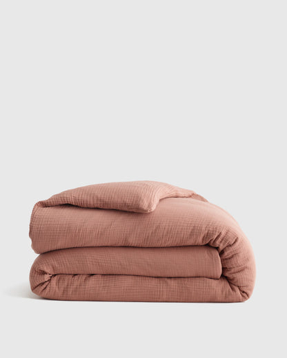 Organic Cotton Gauze Duvet Cover - Twin / Dried Sage