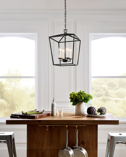 Traditional Steel Lantern Pendant - Small / Brass
