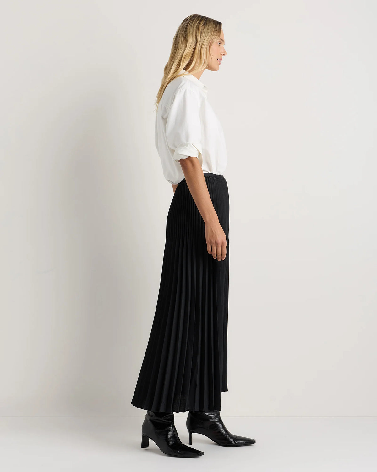 Pleated Matte Midi Skirt - XS / Coffee Bean Brown