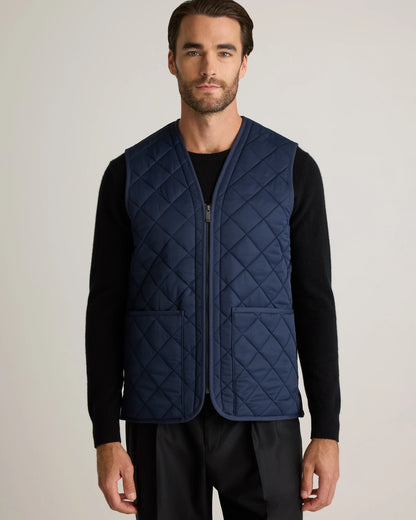 Featherless Quilted Fleece-Lined Liner Vest - S / Black