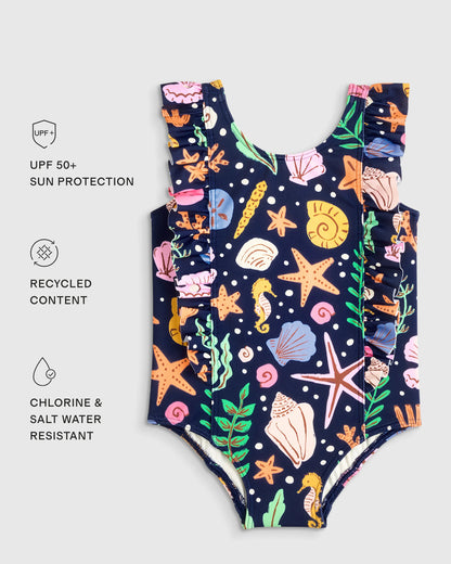 Ruffle One Piece Swimsuit - 0-3M / Pineapple