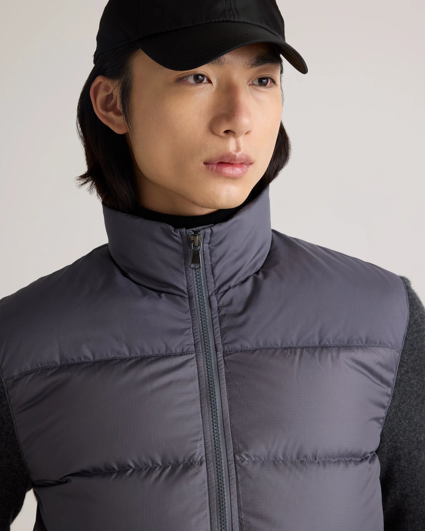 Mixed Media Down and Cashmere Jacket - S / Black