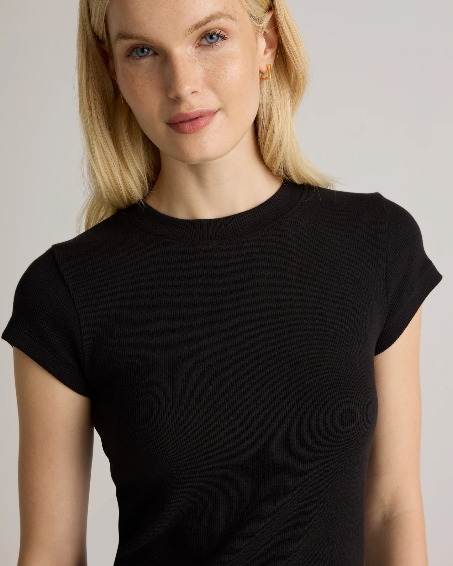 Organic Cotton Micro-Rib Crewneck Tee (3-Pack) - XS / Black