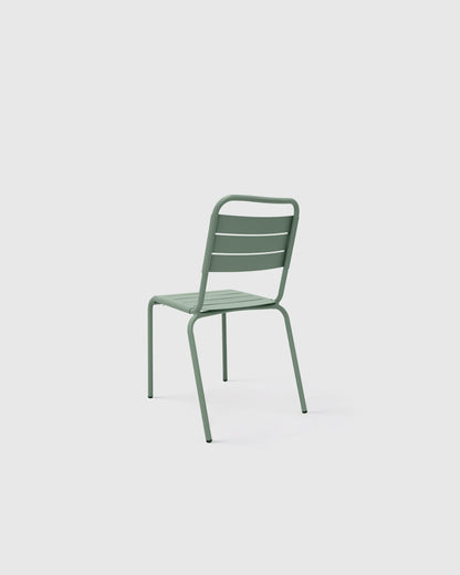 Powder-Coated Aluminum Outdoor Stacking Side Chair (Set of 2) - Set of 2 / Sage Green