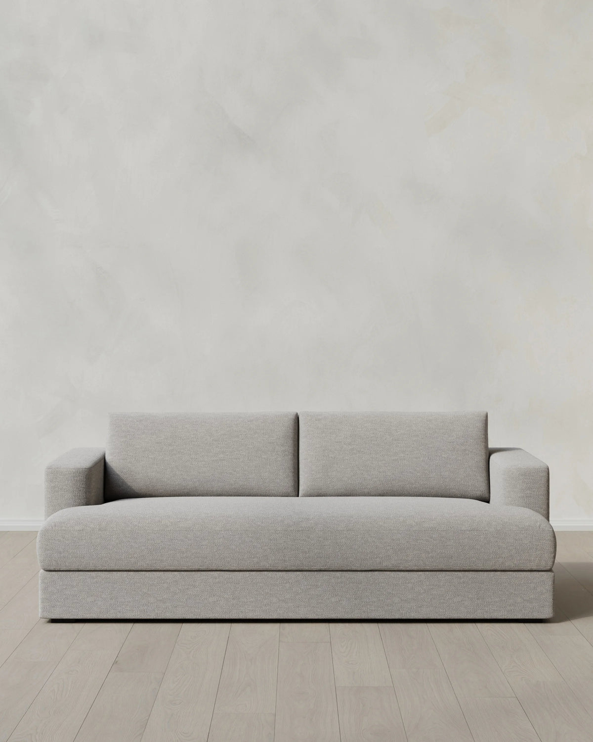 Sierra Curved Arm Sofa in Performance Basketweave - 7ft / Flax