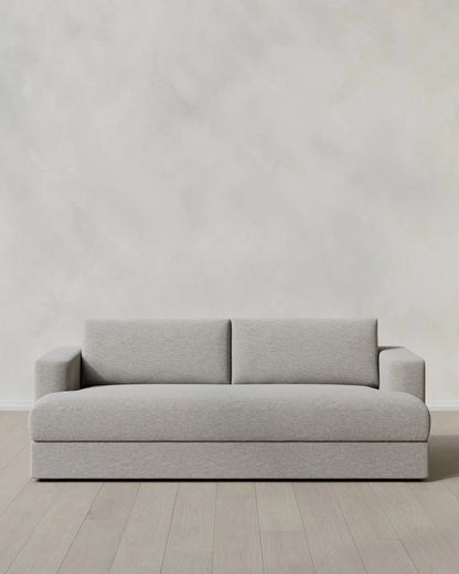 Sierra Curved Arm Sofa in Performance Basketweave - 7ft / Flax
