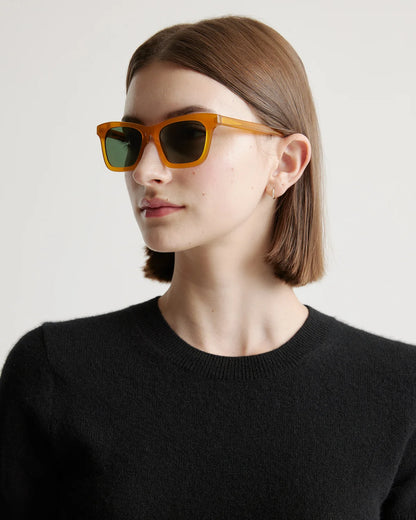 Luna Polarized Acetate Sunglasses - Narrow / Tan Tortoise with Brown Lens